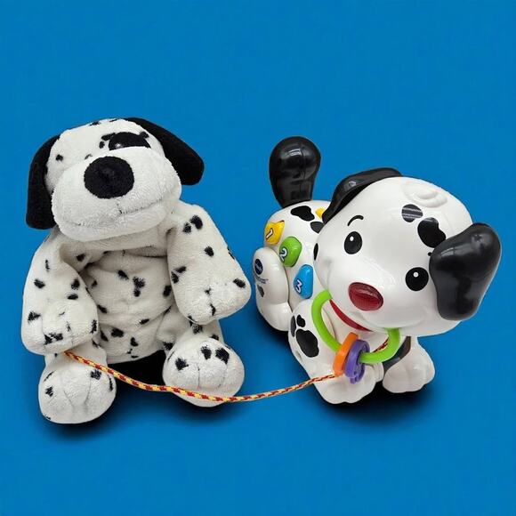 Puppy Friends Ty Pluffies 11" Dotters Dalmation Plush & VTech Pull Sing Dog Toy - Picture 2 of 13